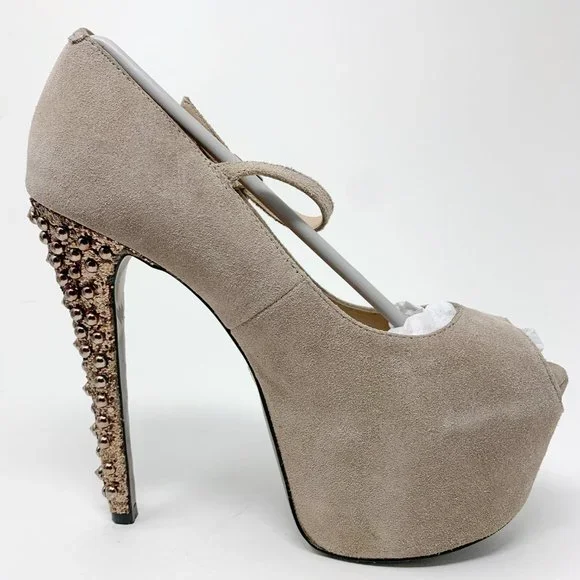 Betsey Johnson Belll Taupe Suede Mary Janes - Picture 8 of 10